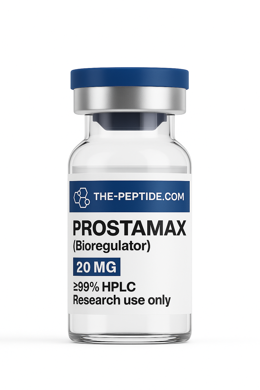 A vial labeled PROSTAMAX Bioregulator for research use only.