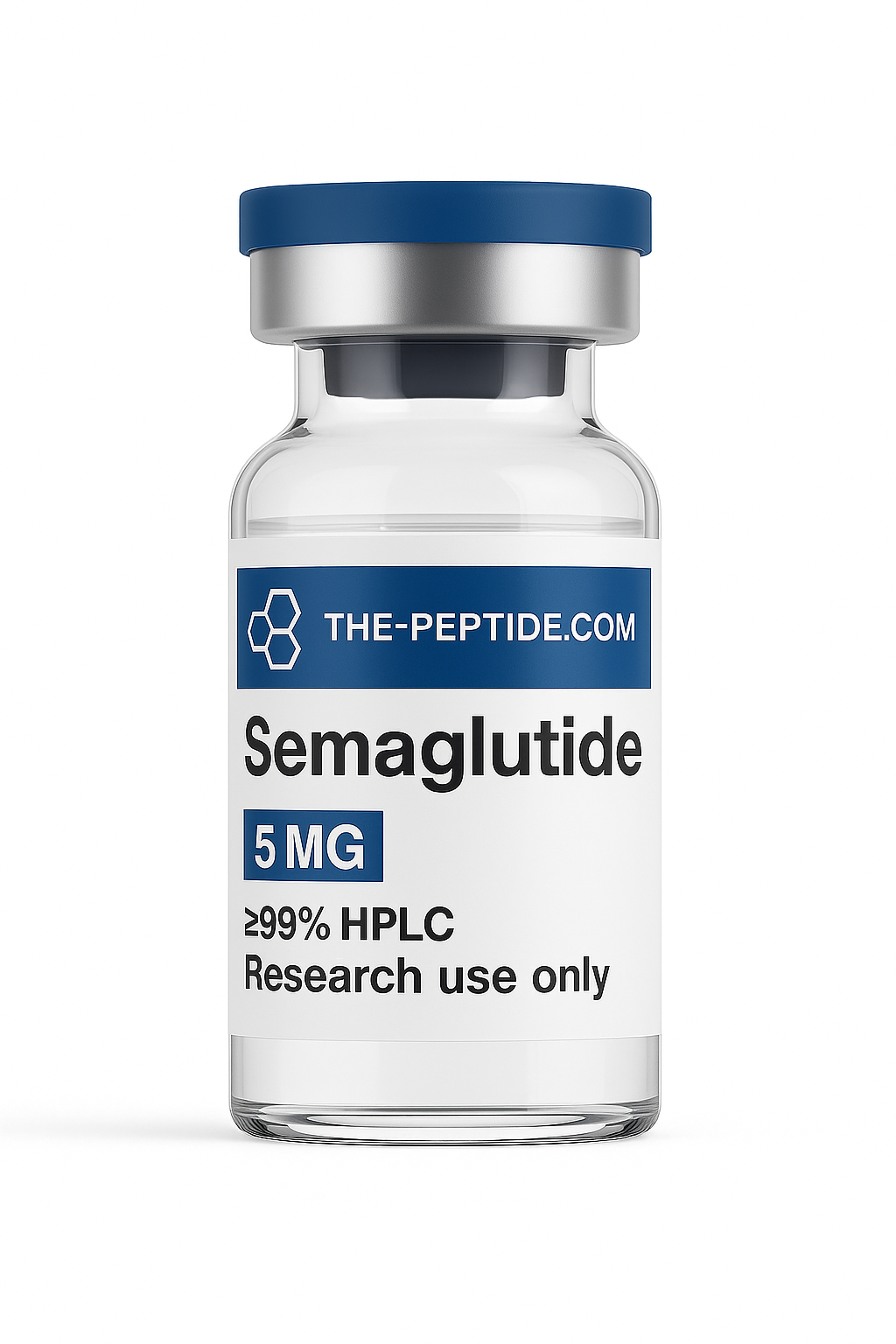 Vial labeled Semaglutide 5MG for research use only.