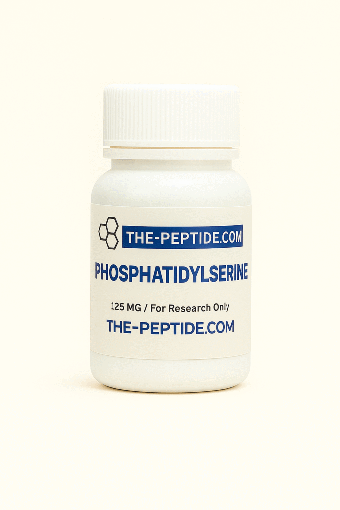 A bottle of Phosphatidylserine supplement for research use.