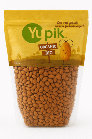 A package of Yupik organic lentils in a transparent bag.